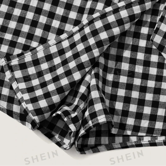 SHEIN EZwear balletcore gingham self-tie skort - Picture 7 of 7